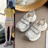 Velcro Hollow Breathable Bag Head Sandals Women's Summer 2025 New Thick-soled Heightening Casual Sports Dad Shoes