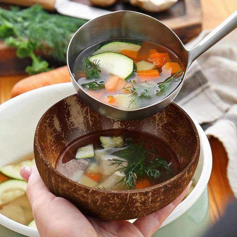 Натуральная миска из скорлупы кокоса Ручной работы Геометрическая для фруктового салата Декор для деревенской кухни