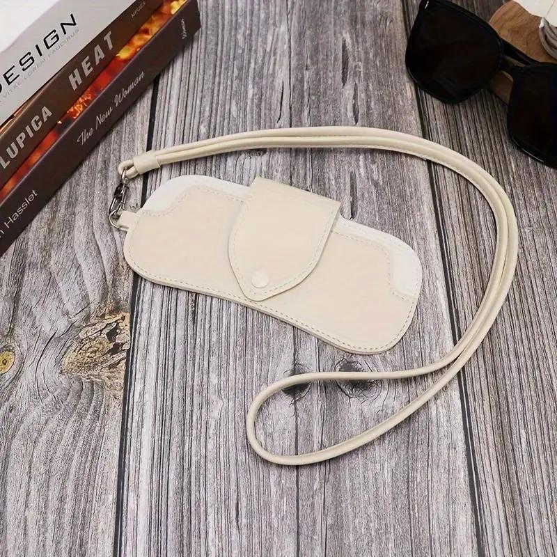 Ретро Сумка для хранения очков Можно повесить на шею для путешествий Чехол для очков от солнца с отстегивающимся плечевым ремнем для предотвращения потери Чехол для очков