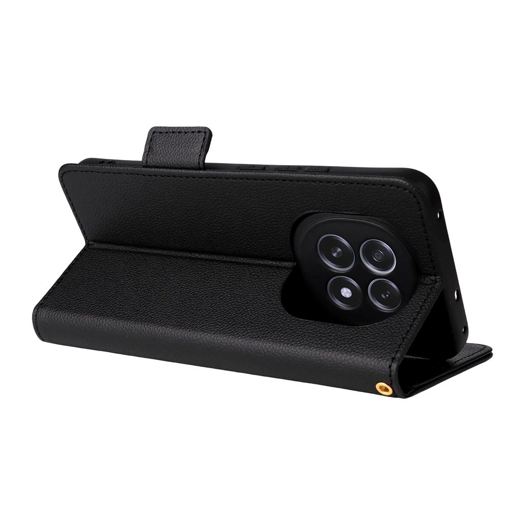 For Oppo F29 5G/A5 5G Case with Wrist Strap Litchi Texture PU Leather Wallet Phone Cover