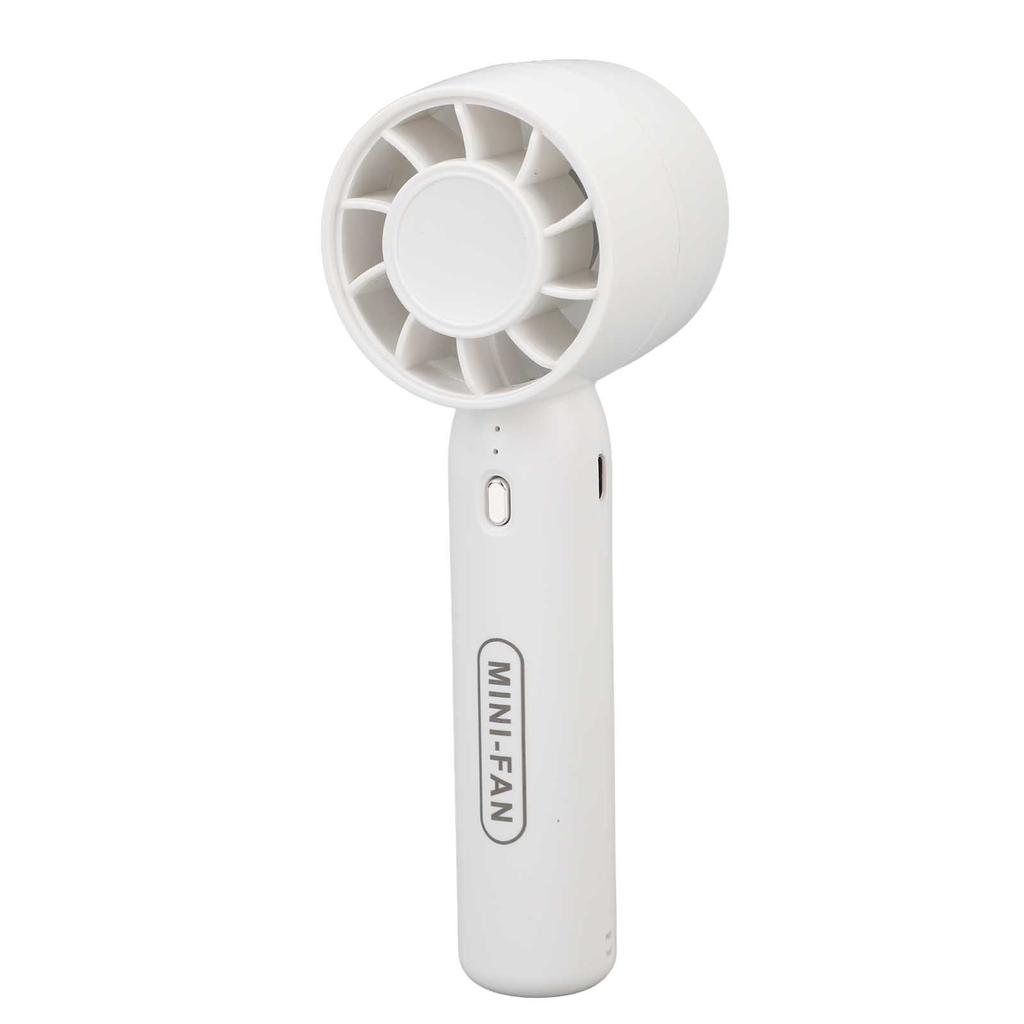 Portable Handheld Fan USB Rechargeable 3 Wind Speeds Safe Turbo Mini Fan for Outdoor Travel Camping White