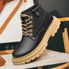 Модные ретро кожаные ботинки Теплая обувь для мужчин Уличные мотоботы Формальная обувь для взрослых Новое поступление Мужские брендовые ботинки