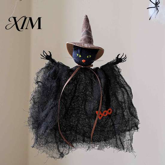 Holiday Celebration Hanging Pendants Halloween Witch Doll Ornaments, Spooky Cat Pumpkin Unique Decor Decoration for Tree, Home Party Kitchen