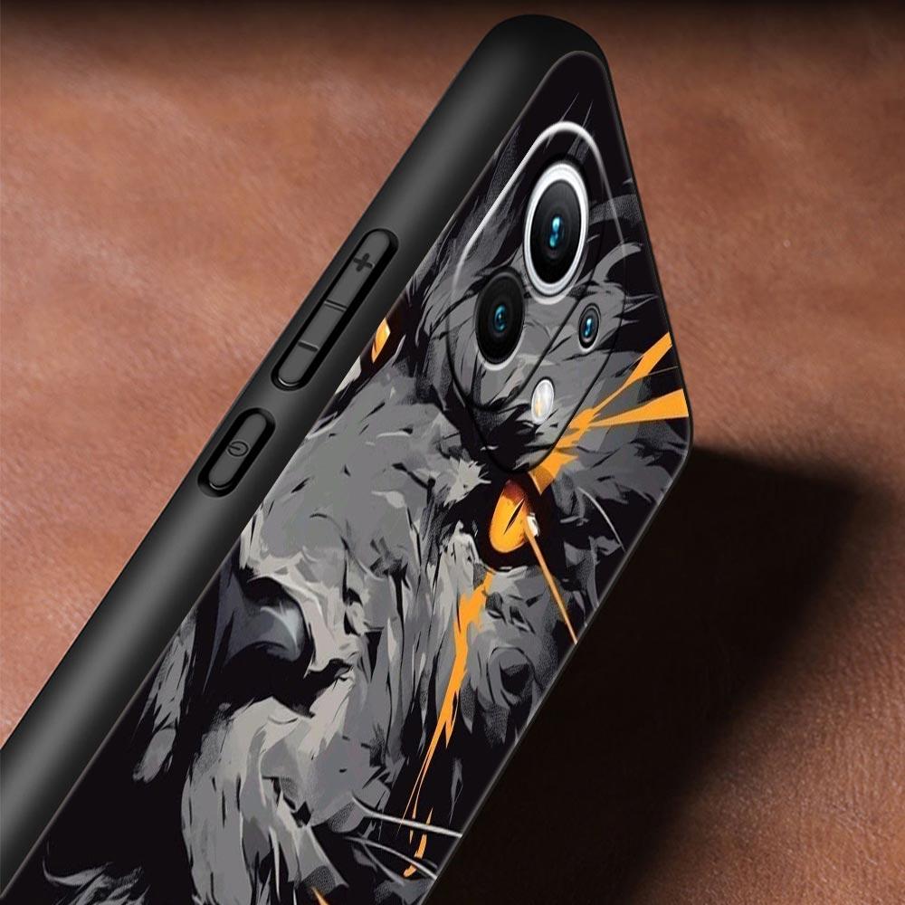 Cross Pattern Bicolor Lion Phone Case Cover for Xiaomi Mi 17 15 14 13 12 11 Ultra 15T 14T 13T 12T 11T Pro Lite 5G Soft TPU Shell