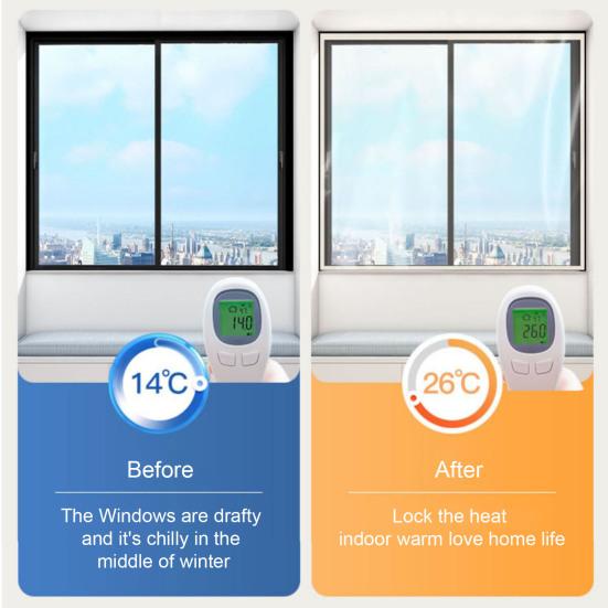 Зимняя изоляционная штора Прозрачная тепловая штора Оконный экран Самоклеящаяся защитная пленка для окон Оконный брезент Keep