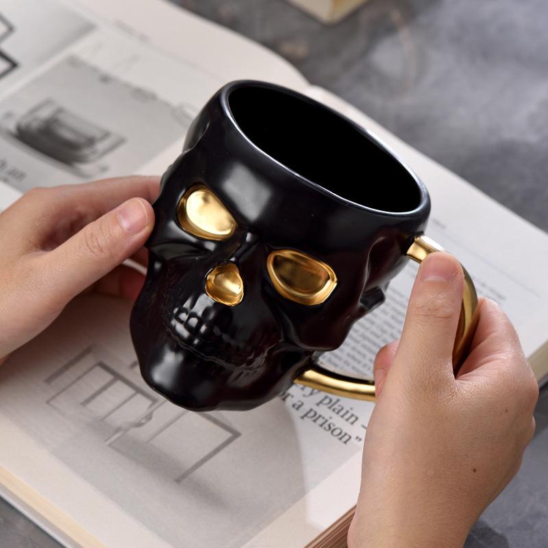 Кружка для воды Skull Bar, креативная кружка, керамическая кружка, офисная кофейная кружка, простая современная кружка для ниши