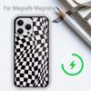 Чехол для телефона Crazy Checkered для iPhone 15 14 13 12 11 Plus Pro Max Magsafe с магнитной беспроводной зарядкой