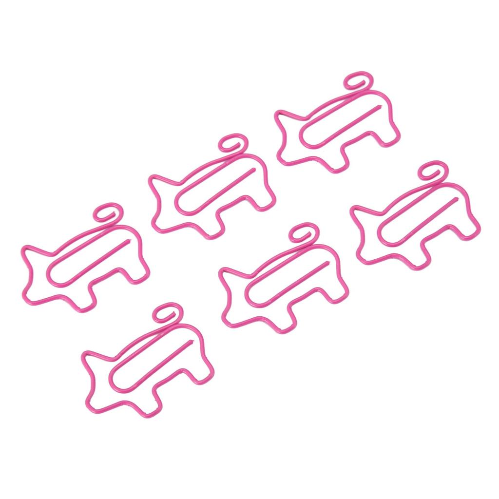 100 шт. Скрепки для бумаги в виде поросят, милые забавные скрепки для бумаги, нескользящие, с металлическим покрытием, закладки-клипсы для дома