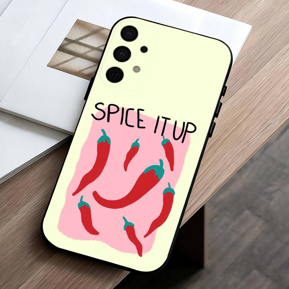 L-Love Red Chili  phone Case For Samsung Galaxy A73,A72,A71,A70,A53,A52,A51,Others Soft Black Shell