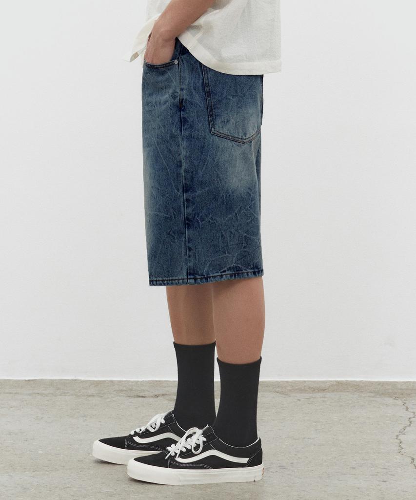 DECET Cr Wide Denim Shorts Dcpt035Crblueb