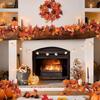 100cm-Artificial Maples Leaf Garland Autumn Maple Leaves Vines Garland For Thanksgiving Halloween Home Porch Mantle Fireplace Farmhouse
