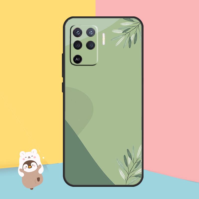 Эстетический зеленый чехол Sage Green для OPPO A94 A74 A54 A53S A53 A31 A5 A9 2020 A52 A72 A83 A91 A93 A1K A15 A16