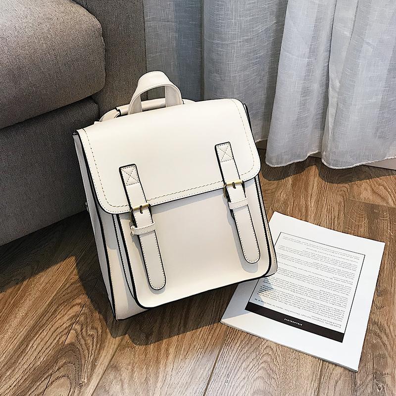 Рюкзак для университета в британском стиле, красивый внешний вид, однотонный полиуретан, вместительная, простая сумка через плечо, универсальная сумка на плечо