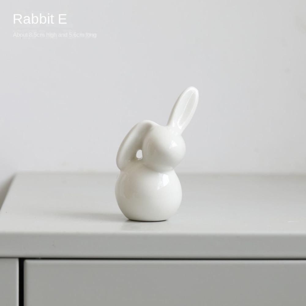 Керамическая скульптура кролика, маленькое пасхальное украшение, симпатичные фигурки пасхального кролика, пасхальные