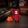 Мини-статуэтка Жнеца, 3D-печатная фигурка Жнеца с черепом и тыквой, Милый готический аксессуар для приборной панели автомобиля, офисного стола, домашнего декора