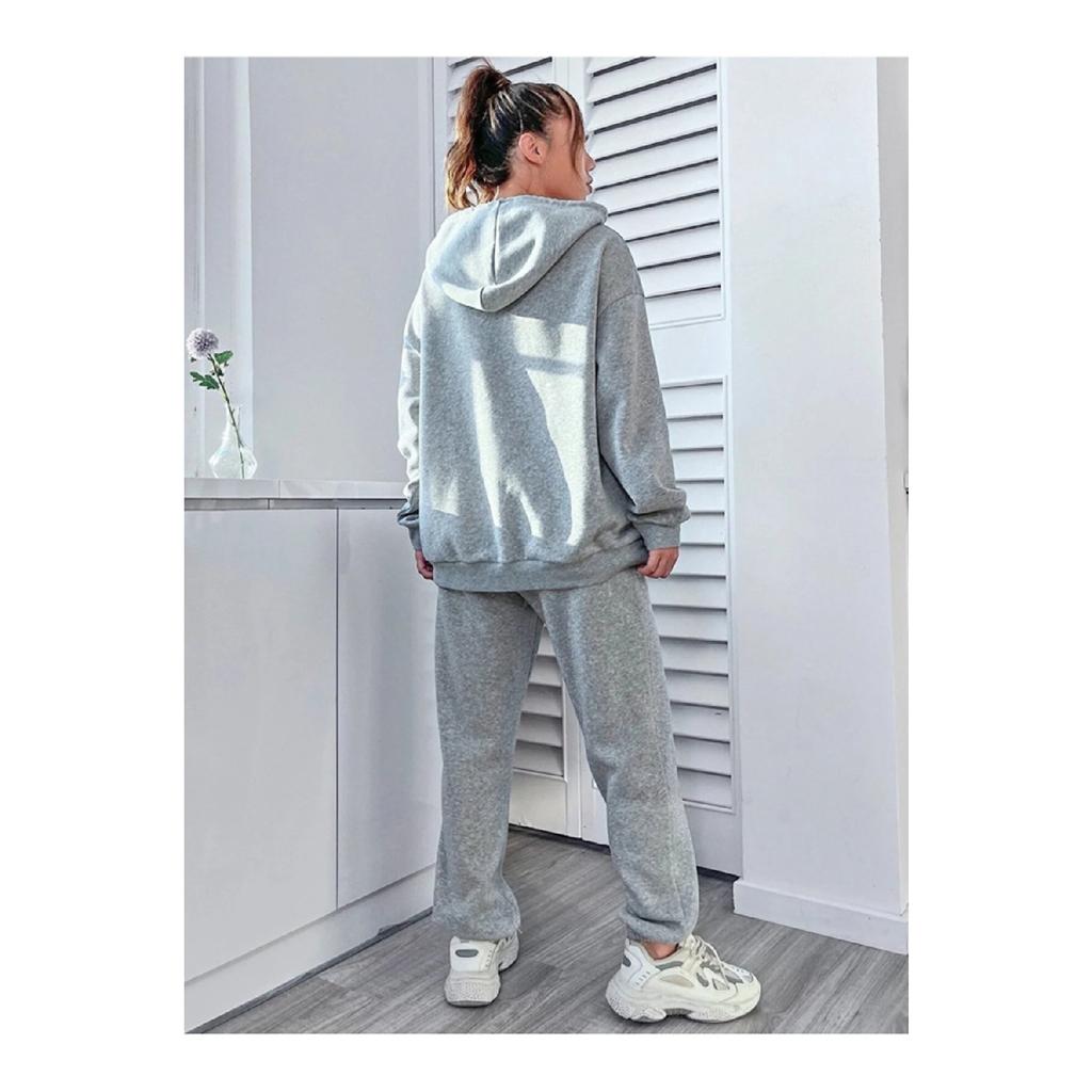 Сезонный спортивный костюм Carslon с капюшоном и комбинированным низом и верхом с принтом