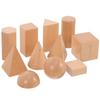 Gadpiparty Wooden Blocks, Cubes, Building Blocks, Geometry Blocks, 3D, 12 Pieces, Wooden 3D Models, Math, Oval, Pyramid, Geometric Models, Learning