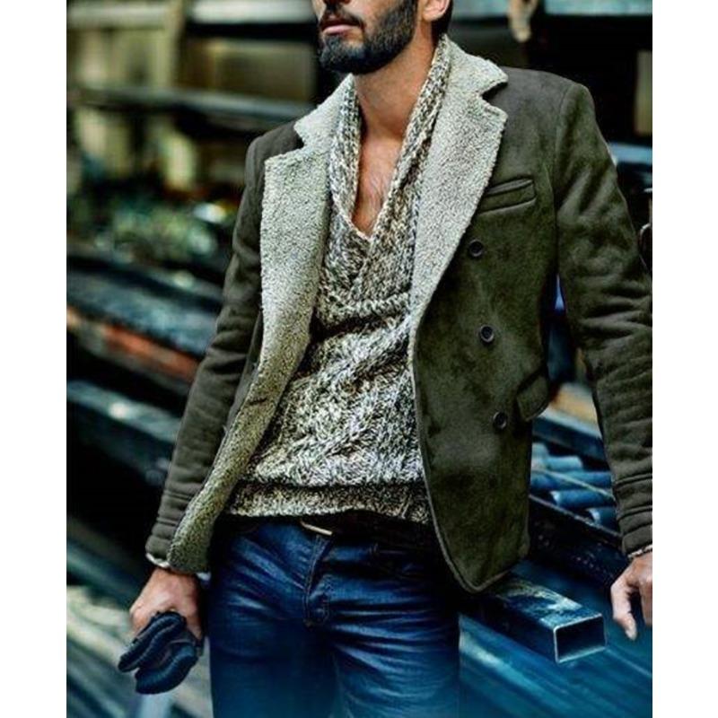 Осень и зима Новая меховая куртка All-in-one, теплая шуба, мужское пальто из искусственной кожи