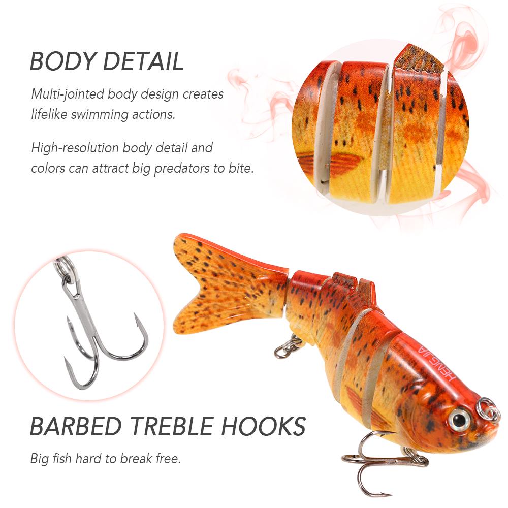 10cm/20g Lifelike 6 Jointed Sections Swimbait Fishing Lure Crankbait Hard