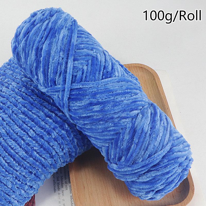 100g/roll DIY Velvet Yarn Polyester Chenille Yarn Crochet Yarn Baby Plush Yarn For Knitted Sweater