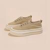 Thick-soled One-pedal Casual Style 2025 Summer New Canvas Shoes Women's Lace-up Little White Shoes Board Shoes Sports and Leisure Shoes