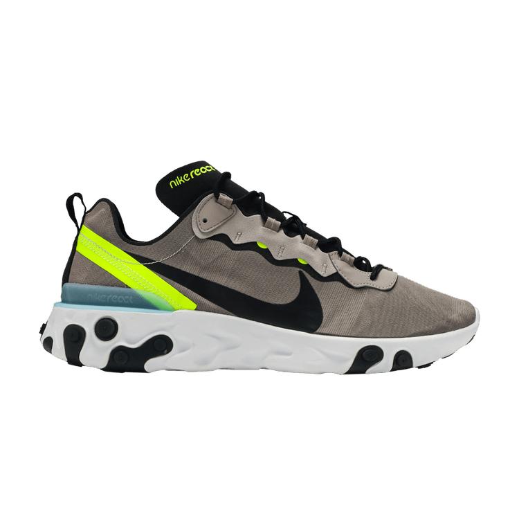 Nike React Element 55 Pumice Мужские кроссовки Фиолетовый Черно-Белый-Вольт-Синий-Гриль BQ6166-201