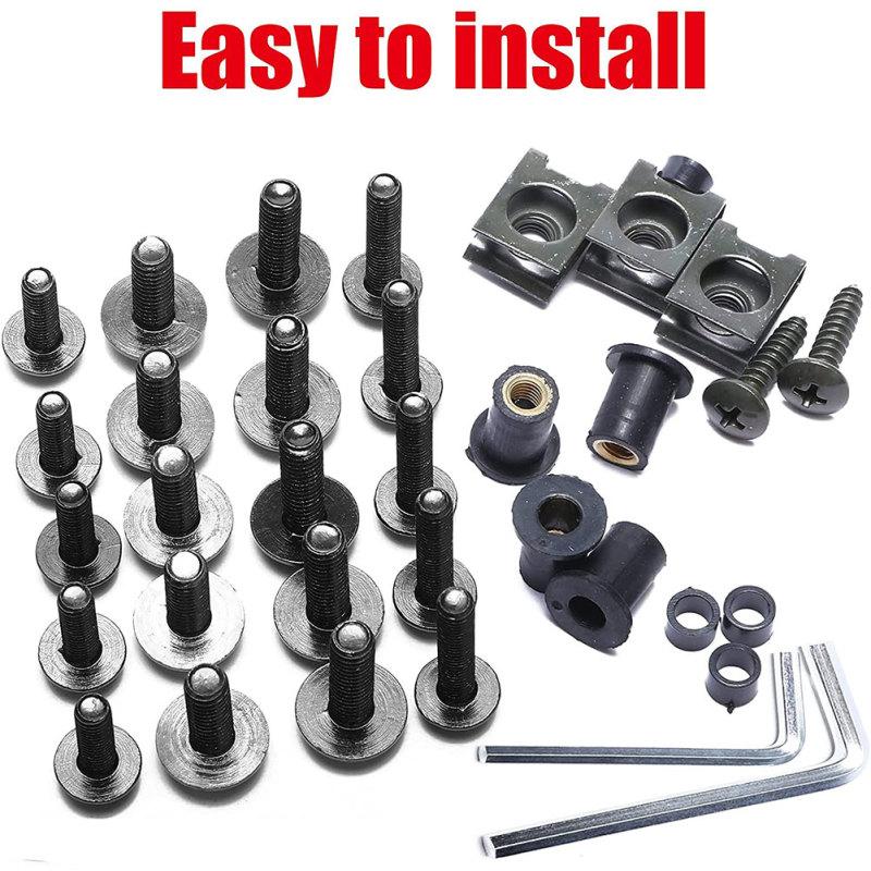 177 шт./кор. алюминиевые винты для ветрового стекла, красочные крепежные винты, набор болтов для обтекателя мотоцикла