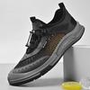 Мода Новое поступление Мужская сетчатая обувь На шнуровке Повседневная обувь Уличные мужские кроссовки Дышащие Сквозные Балетки Легкая спортивная обувь