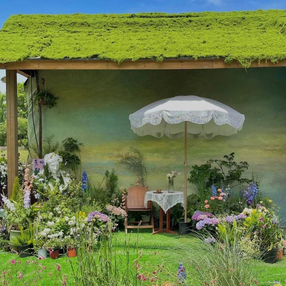 Durable Fake Moss Lawn Lifelike Artificial Moss Pad Fake Green Grass Mat Wedding Decoration