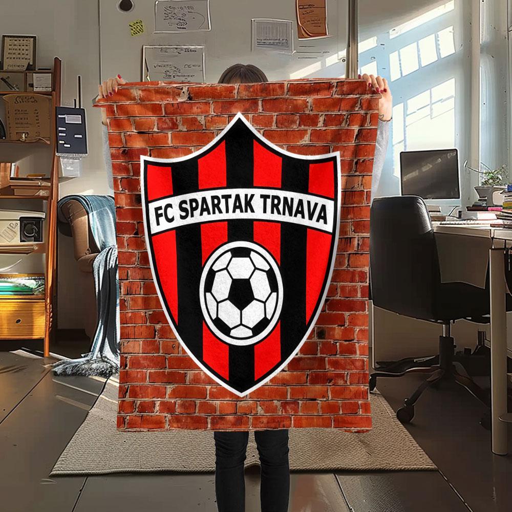 1PC FC Spartak Trnava Patterned Flannel Blanket Suitable For All Seasons for Home Decor Warmth and Comfort Gifts Holiday Present