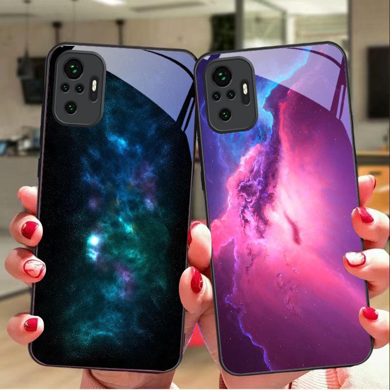 Обои Космическая Туманность Для Redmi Note 13 Pro+ 14 Pro 8 9 9S 12S 10 Pro 11 12 A3 12 13 K60 Ultra 13C 14C Черный Стеклянный Чехол Для Телефона