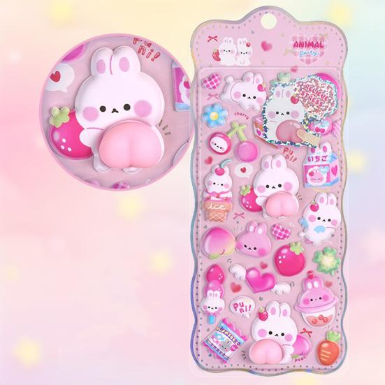 3D Пухлая Наклейка Мультяшный Кролик Медведь Панда Сделай Сам Чехол для Телефона Блокнот Скрапбукинг Декоративный Лист Наклеек Дошкольный Учитель Мальчик Девочка Награды Подарок