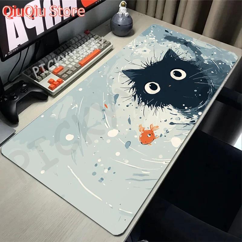 Ink Cat Cute Design Mouse Pads Gaming Mousepad Gamer Mouse Mat Keyboard Mats Desk Pad Mousepads XXL 90x40cm For Computer