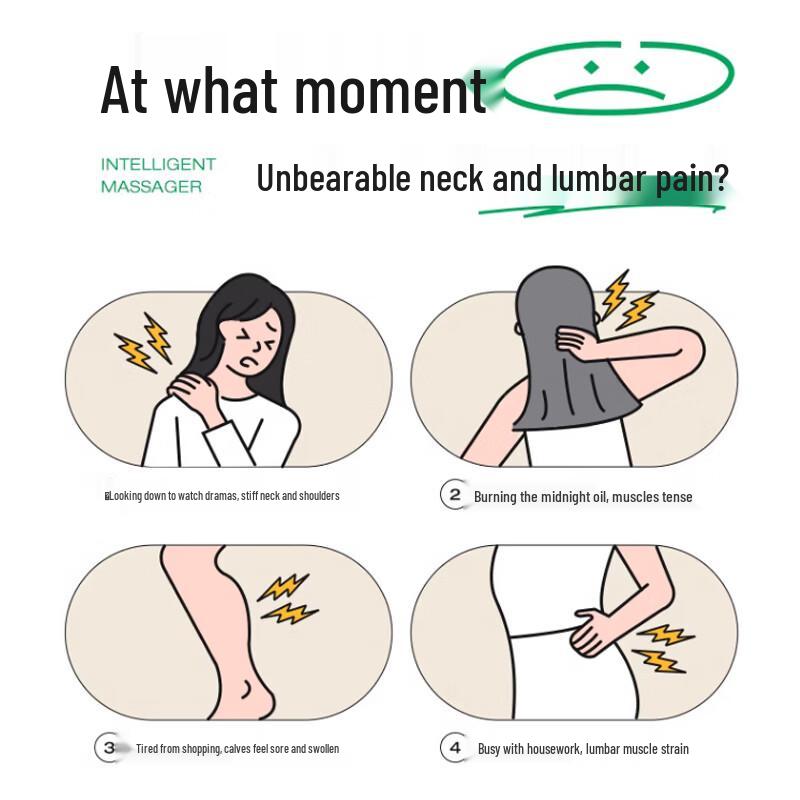 Многофункциональная массажная подушка шиацу GRAMEI с подогревом