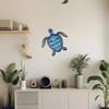 1pc Blue Metal Sea Turtle Wall Decor - Art Decoration, Gift for Turtle Lovers, Home