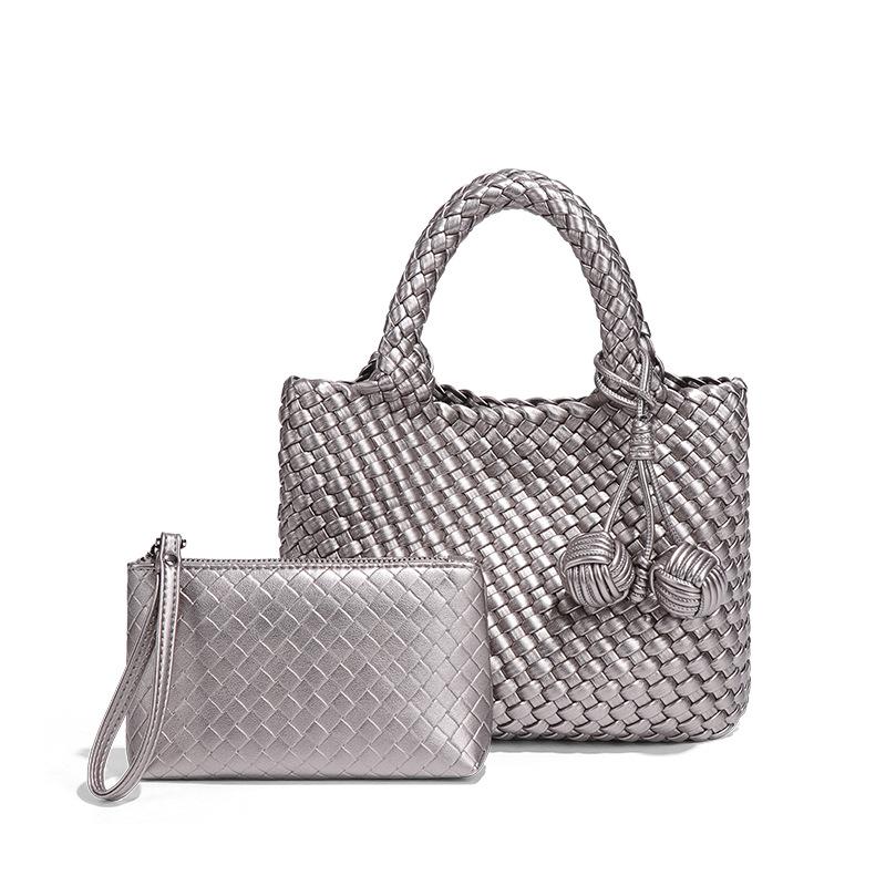 Niche Woven Handheld женская сумка, мягкая кожаная повседневная сумка через плечо на одно плечо, модная универсальная ручная сумка-тоут небольшого размера