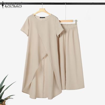 Женский повседневный костюм из двух частей: футболка с коротким рукавом и укороченные брюки