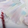 Flat Measure 1 Meter/lot 15CM Wide Gradient Rainbow Organza Three-dimensional Elastic Lace Stage Clothing Skirt Accessories Lotus Leaf Lace Lace