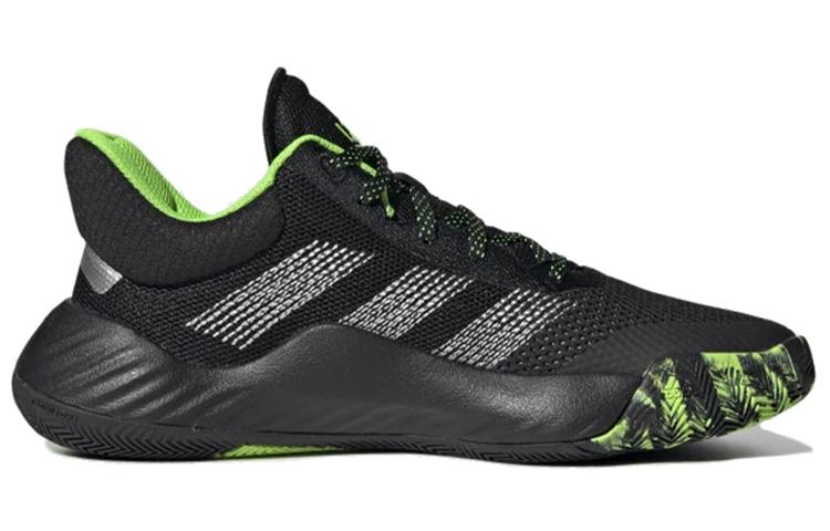 adidas ДОН. Номер 1 J Нескользящие Легкие Низкие Детские Баскетбольные Кроссовки Черно-Зеленые Подростковые EF2933