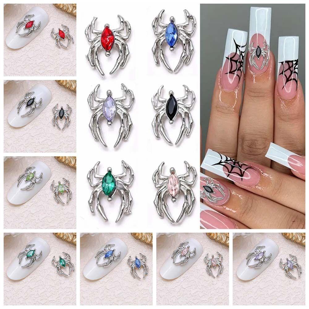 5pcs/set Nail Art Decorations Halloween Spider Nail Rhinestones Manicurist