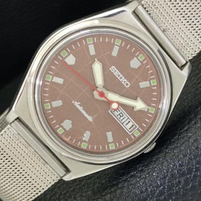 АВТОМАТИЧЕСКИЕ ВИНТАЖНЫЕ ЧАСЫ SEIKO ЯПОНИЯ 6309A МУЖСКИЕ С КОРИЧНЕВЫМ ЦИФЕРБЛАТОМ a700512-5