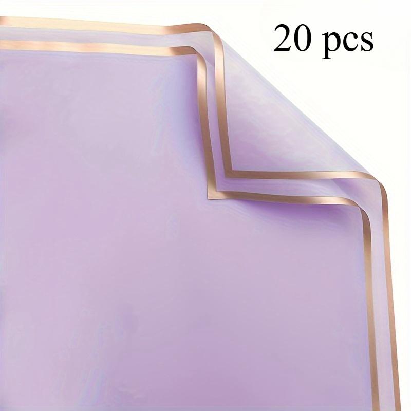 20 шт. оберточной бумаги для цветов с золотыми краями, водонепроницаемая упаковочная бумага для букетов, подарочная упаковочная бумага - идеально подходит для DIY, свадеб, дней рождения