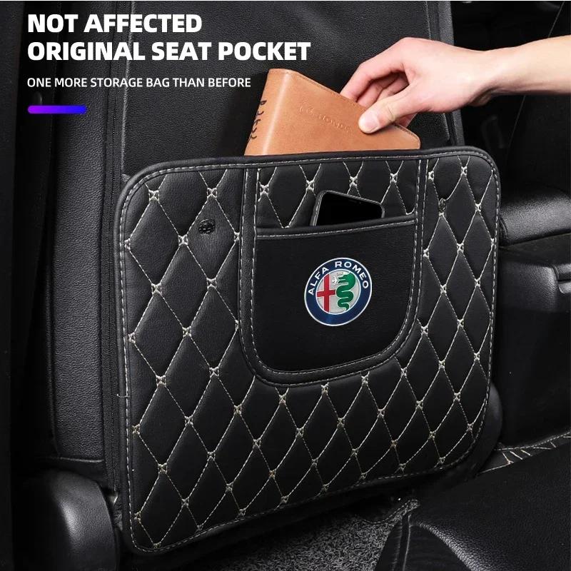 Car Seat Back Anti Kick Pad Leather Scratch Mat For Alfa Romeo 146 147 155 156 159 Stelvio Giulia Giulietta Mito GT Accessories zq7