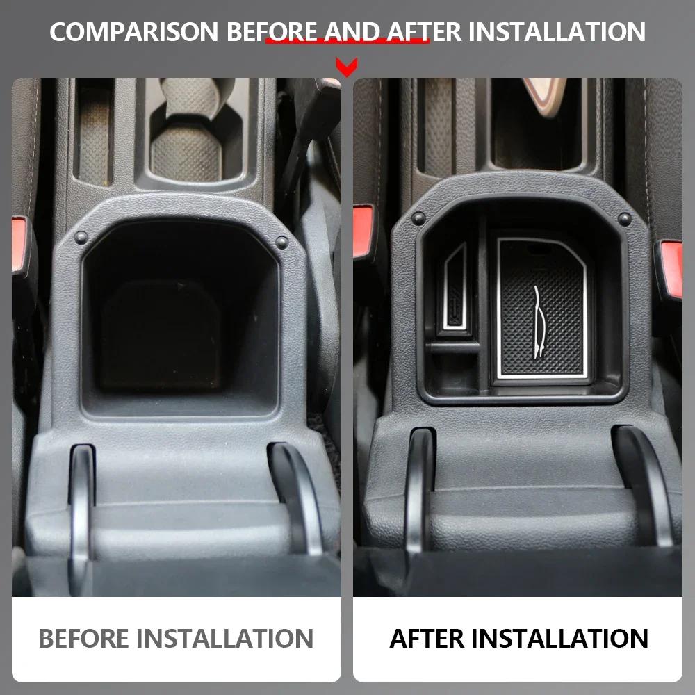 Car Armrest Storage Box Tray for Volkswagen VW T-Roc Troc 2018 2019 2020 2021 2022 2023 2024 Organizer Interior Accessories
