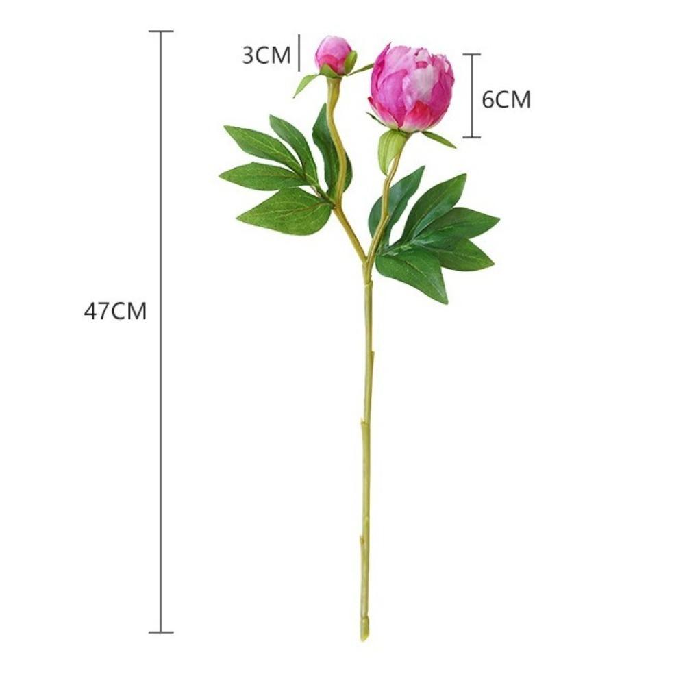 2 Head Artificial Peony Flowers European-Style Fake Peony Bouquet for Home Wedding Decor