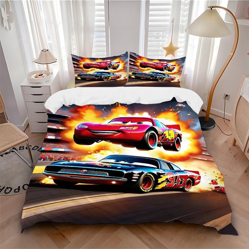 Cars Adventure Print 3Pcs Bedding Setduvet Cover With 2 Bedropillowcase Home Birthday Gift