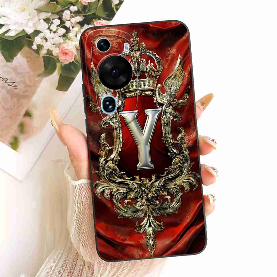 For Huawei P60 Art MNA-AL00 Case Fashion Design Letter Crown Silicone Cover For Huawei P60 Art P 60 art 6.67" Bumper Shell Capa