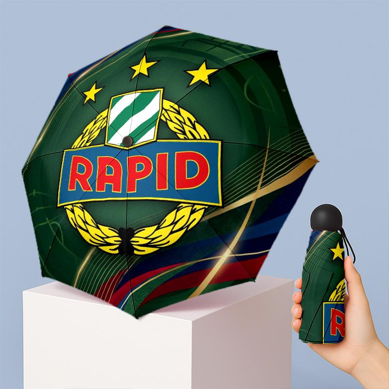 Мини 5-складной карманный зонт Rapid Wien FC Компактный легкий Защита от УФ-лучей дождя и солнца Портативный дорожный зонт