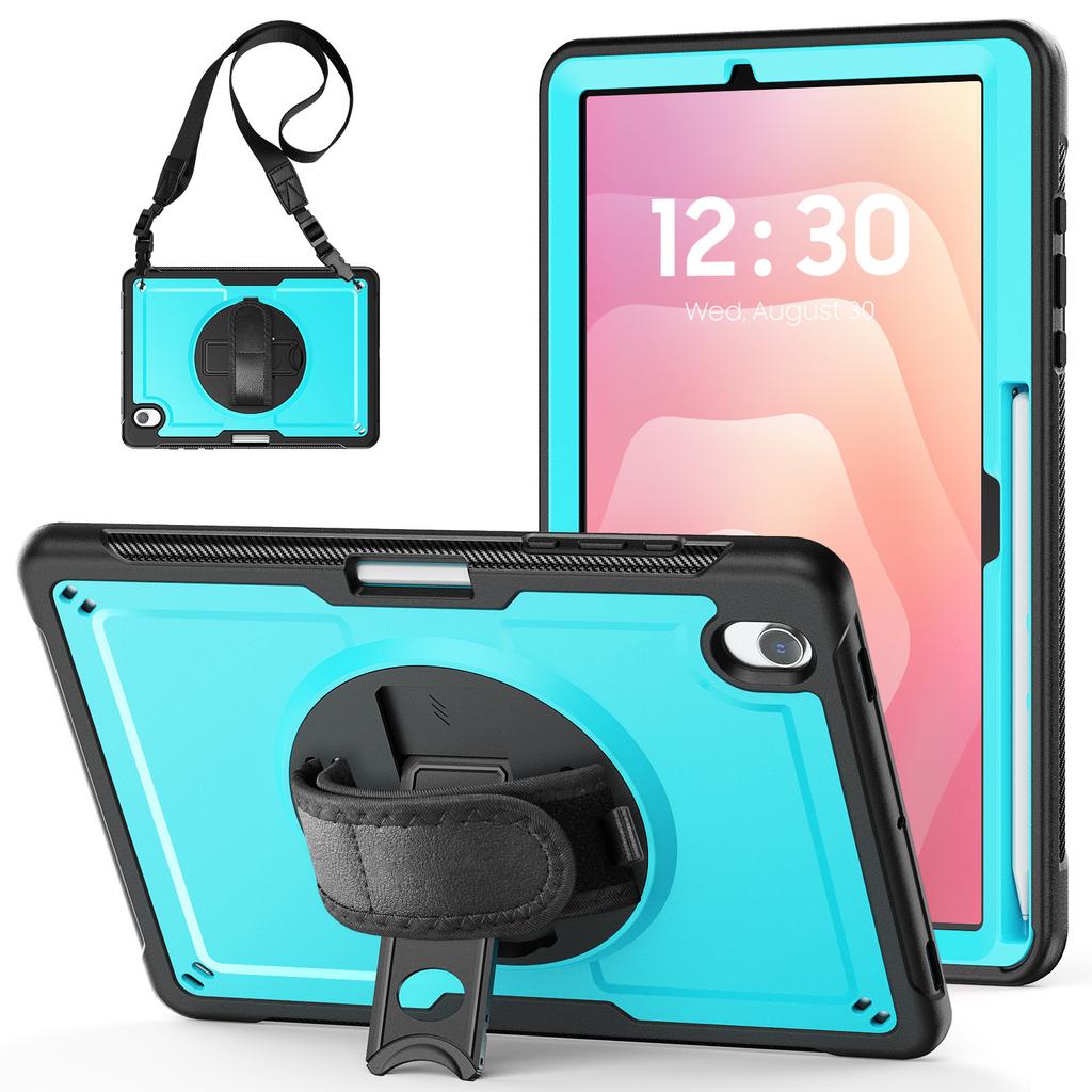 Чехол для Samsung Galaxy Tab S10 Lite, ПК + ТПЭ, чехол для планшета с ручным ремешком и плечевым ремнем