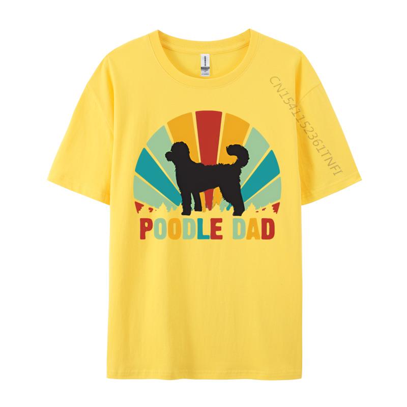 Retro Poodle Dad Funny Poodle Fathers Tshirt Print Tshirt Comfortable Breathable Casual Fashion TShirt Mens Streetwear